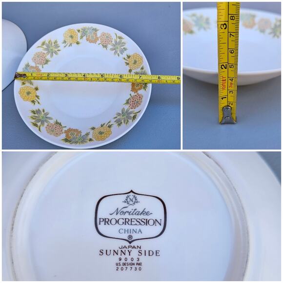 4 Vtg Bowls Noritake Progression China SunnySide 9003 Floral Pattern Soup Cereal - Picture 3 of 6